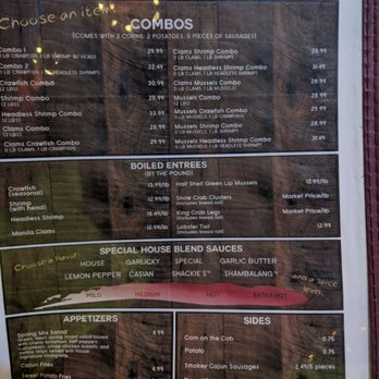 Claw Shack - Combos, Boiled Entrees, Sauces, Appetizers, Sides menu. Wed dinner 2018-06-06 - Cajun/Creole Near Me - San Jose, California Claw Shack - Combos, Boiled Entrees, Sauces, Appetizers, Sides menu. Wed dinner 2018-06-06 - Cajun/Creole Near Me - San Jose, California