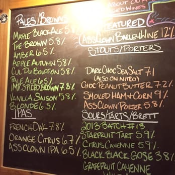 Ass Clown Brewing - The board - Breweries Near Me - Cornelius, North Carolina