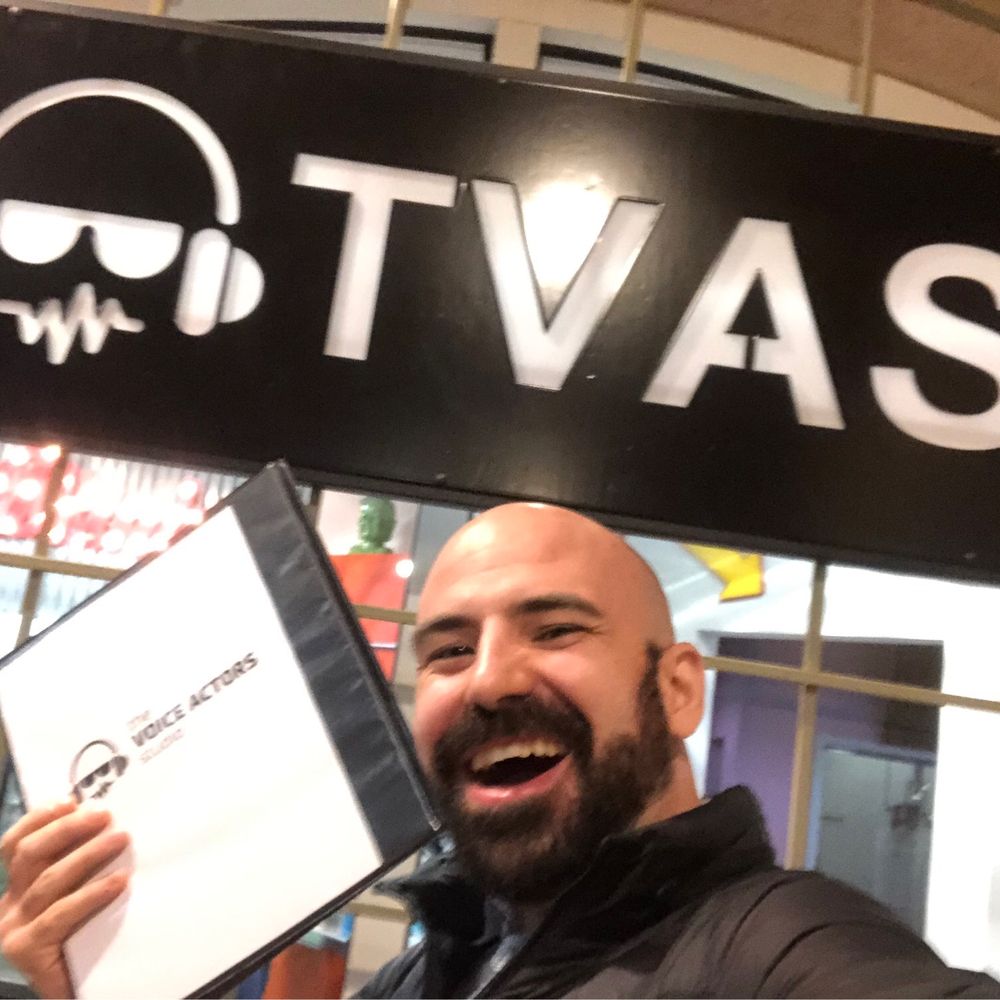 I took a celebratory selfie in front of the Voice Actor's Studio sign after concluding my first beginner's class. I took a celebratory selfie in front of the Voice Actor's Studio sign after concluding my first beginner's class.