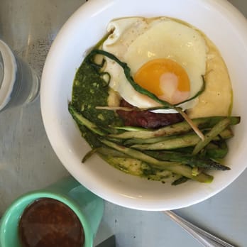 Garden Table - Broad Ripple - April 3rd special- Lamb Meatball, sunny side egg, greens & pesto atop a generous portion of tasty polenta. & of course a Tinker Co. Coffee - Juice Bars & Smoothies Near Me - Indianapolis, Indiana Garden Table - Broad Ripple - April 3rd special- Lamb Meatball, sunny side egg, greens & pesto atop a generous portion of tasty polenta. & of course a Tinker Co. Coffee - Juice Bars & Smoothies Near Me - Indianapolis, Indiana