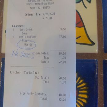 Rancho de Tia Rosa - COST..   very different Relleno...  Not sure I liked it. - Mexican Near Me - Mesa, Arizona
