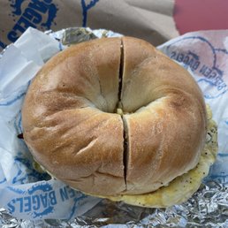 Bacon Egg and Cheese on an everything w. One problem The everything part was missing. Bacon Egg and Cheese on an everything w. One problem The everything part was missing.