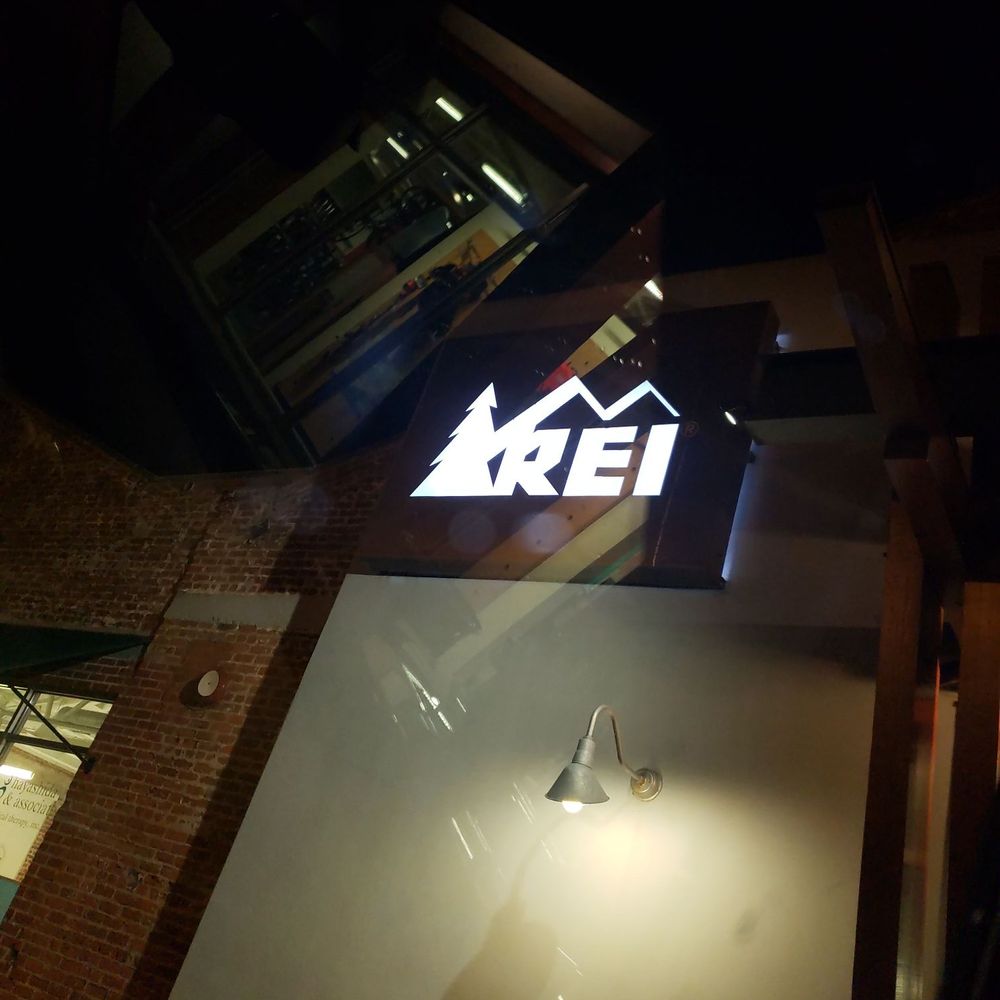REI - Sign in front - Outdoor Gear Near Me - Santa Barbara, California