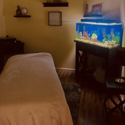 Traci Levine, LMT - Clients love this peaceful aquarium, especially the tiny playful frogs!