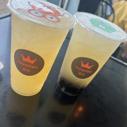 Original lemonade and lychee boba lemonade Original lemonade and lychee boba lemonade