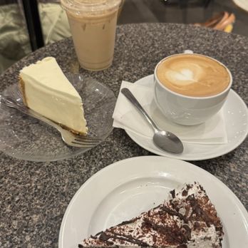 Caffe Greco - Caffé latte, chocolate mousse cake, cheesecake and iced vanilla latte - Coffee & Tea Near Me - San Francisco, California
