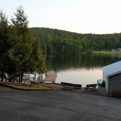 Camp KC - View of shoreline driving into Camp KC.