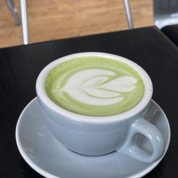 Fuego Coffee Roasters - Matcha latte with oat milk - Coffee Roasteries Near Me - Rochester, New York Fuego Coffee Roasters - Matcha latte with oat milk - Coffee Roasteries Near Me - Rochester, New York