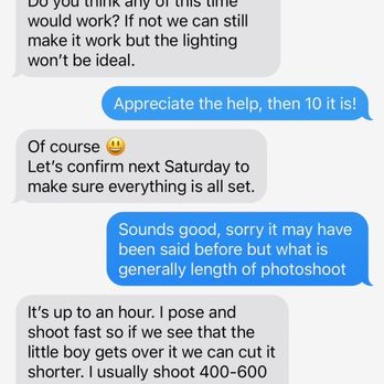 Pink Light Photography - Confirmation of times with the photographer - photographer had no recollection of this convo - Event Photography Near Me Pink Light Photography - Confirmation of times with the photographer - photographer had no recollection of this convo - Event Photography Near Me