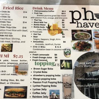 Pho Haven - New Menu 2 - Vietnamese Near Me - Orlando, Florida Pho Haven - New Menu 2 - Vietnamese Near Me - Orlando, Florida