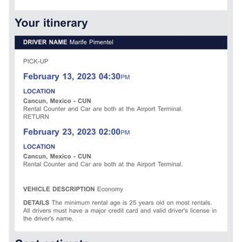 Europcar - This is the quote from the website - Car Rental Near Me - Cancún, ROO