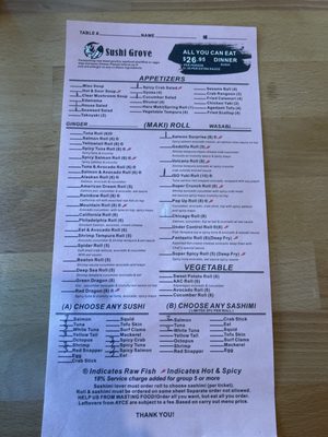 Menu photo 1 Sushi Grove Buffalo Grove, IL Menu photo 1 Sushi Grove Buffalo Grove, IL