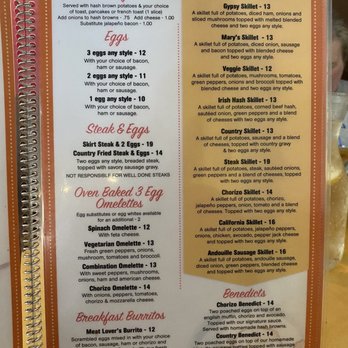 Mary's Morning Mix Up - Menu - Breakfast & Brunch Near Me - Brookfield, Illinois