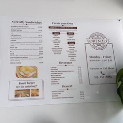 Lorenzo’s Deli - Menu