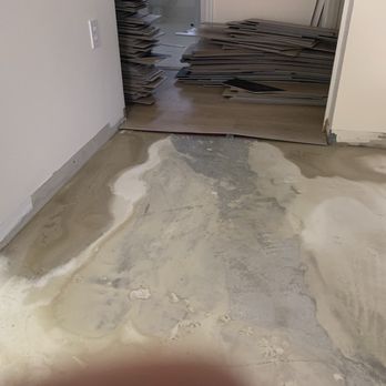 HLD Tileworks - Leveling material still wet the next day at approximately 9 AM, December 15, 2023 - Flooring Near Me - Palm Bay, Florida HLD Tileworks - Leveling material still wet the next day at approximately 9 AM, December 15, 2023 - Flooring Near Me - Palm Bay, Florida