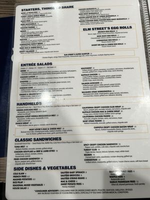 Menu photo 2 Elm Street Diner Stamford, CT