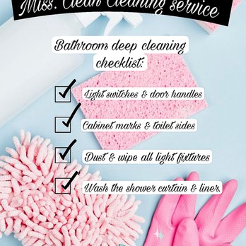 Ms. Clean Cleaning Services - Restroom deep clean checklist - Home Cleaning Near Me Ms. Clean Cleaning Services - Restroom deep clean checklist - Home Cleaning Near Me