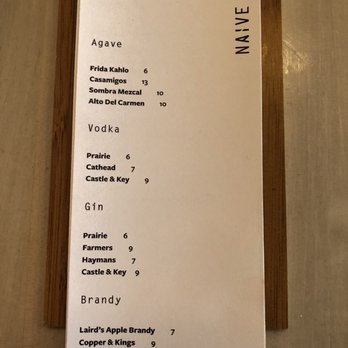 Naïve - Liquor options - New American Near Me - Louisville, Kentucky