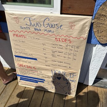 Two Goose - Menu - Barbeque Near Me - Austin, Texas