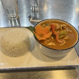 Pumpkin red curry with chicken