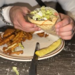 Gyro Sandwich with seasoned fries