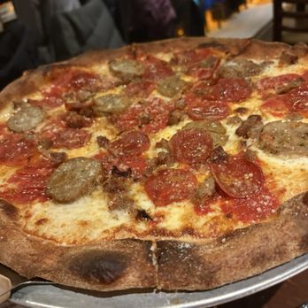 BarDough - Pizza with pepperoni and sausage - Bars Near Me - New York, New York BarDough - Pizza with pepperoni and sausage - Bars Near Me - New York, New York