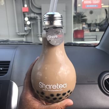 Purl Tea - Black Milk tea with boba in a lightbulb - Coffee & Tea Near Me - San Diego, California