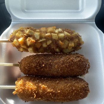 Mochinut - Wesley Chapel - Potato half and half, original half and half, original mozzarella - Hot Dogs Near Me - Lutz, Florida Mochinut - Wesley Chapel - Potato half and half, original half and half, original mozzarella - Hot Dogs Near Me - Lutz, Florida