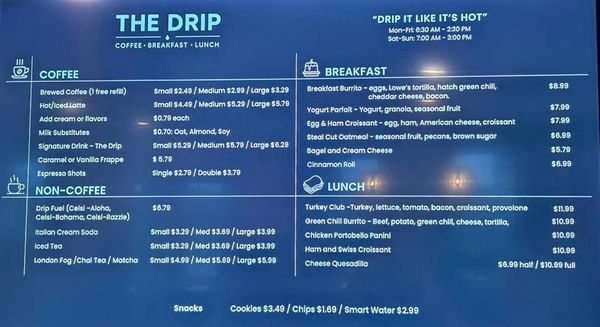 Menu photo 2 The Drip Coffee House Alamogordo, NM