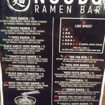 Noods Ramen Bar - Front of menu - Ramen Near Me - Honolulu, Hawaii Noods Ramen Bar - Front of menu - Ramen Near Me - Honolulu, Hawaii