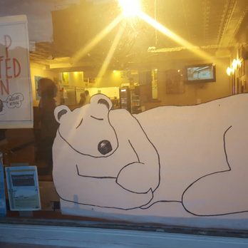 Krazy Jim's Blimpy Burger - The polar bear just chilling in the window in September - Burgers Near Me - Ann Arbor, Michigan Krazy Jim's Blimpy Burger - The polar bear just chilling in the window in September - Burgers Near Me - Ann Arbor, Michigan