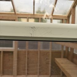 Stor-Mor Sheds - Scratches in the new window that was put in.