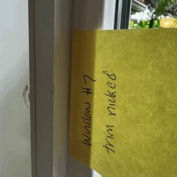 Nicked trim carelessly left when the job was "completed"