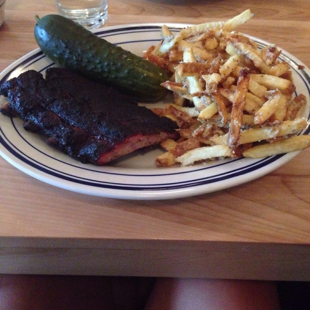 Meat - Ribs, pickle, and GARLIC fries - Barbeque Near Me - Edmonton, Alberta Meat - Ribs, pickle, and GARLIC fries - Barbeque Near Me - Edmonton, Alberta