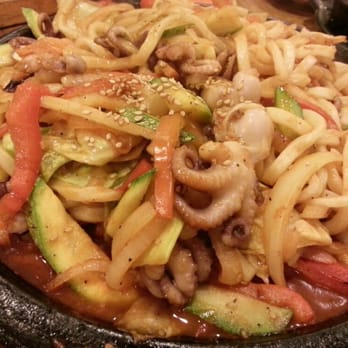 Lighthouse Tofu - Now Ji Gook Soo (noodle with small octopus, broth with special sauce). You can choose spicy level :-D - Korean Near Me - Annandale, Virginia Lighthouse Tofu - Now Ji Gook Soo (noodle with small octopus, broth with special sauce). You can choose spicy level :-D - Korean Near Me - Annandale, Virginia