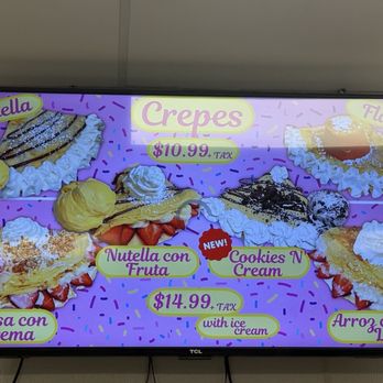 La Flor De Michoacan - Crepes selection. - Ice Cream & Frozen Yogurt Near Me - Las Vegas, Nevada La Flor De Michoacan - Crepes selection. - Ice Cream & Frozen Yogurt Near Me - Las Vegas, Nevada