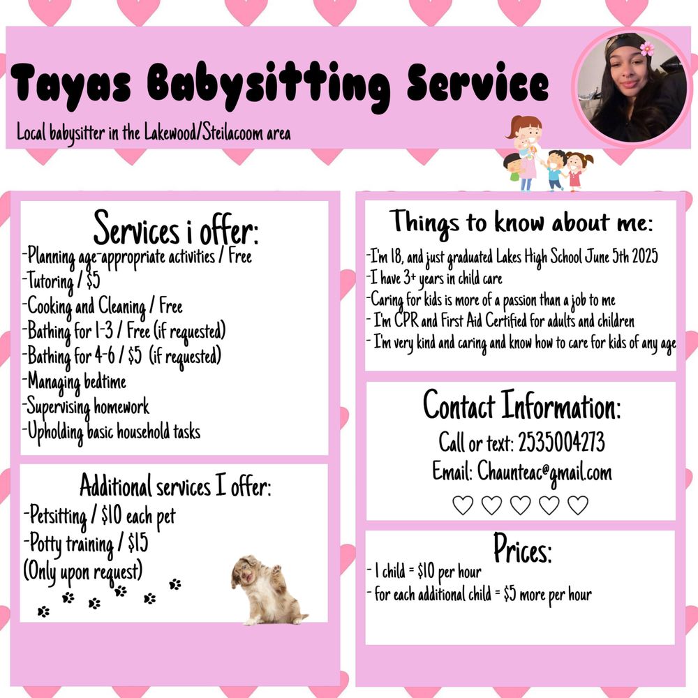 Tayas Babysitting Service - pet boarding facility in Lakewood, WA