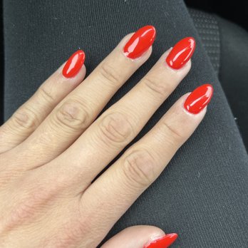 I. T. NAILS SALON - Bright red short almond nails! - Nail Salons Near Me - Rochester, New York I. T. NAILS SALON - Bright red short almond nails! - Nail Salons Near Me - Rochester, New York