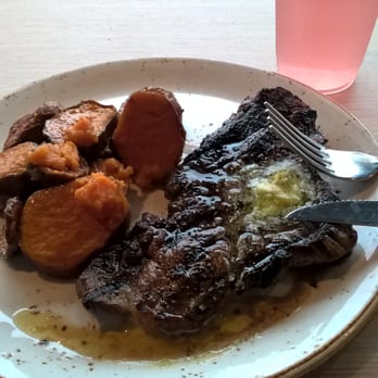 Microsoft Cafe 112 - NY Strip Steak  Sweet Potato - Cafeteria Near Me - Redmond, Washington