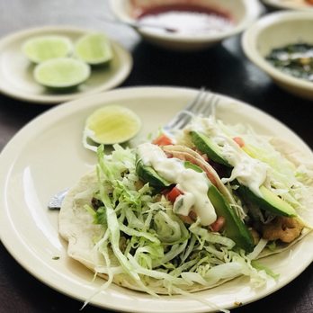 Smoked Fish Taco - Very good fried fish tacos! YUM! - Seafood Near Me - Puerto Escondido, OAX