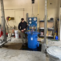 All American Fire Protection - Matt working on the Hydro machine