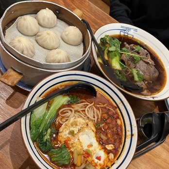 Yu Noodles - N1. Chongqing Noodles N4. Sichuan Beef Noodle Soup Pork Soup Dumplings (6pcs) - Chinese Near Me - Fairfax, Virginia Yu Noodles - N1. Chongqing Noodles N4. Sichuan Beef Noodle Soup Pork Soup Dumplings (6pcs) - Chinese Near Me - Fairfax, Virginia
