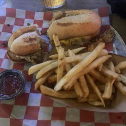 Grilled Chicken poboy with fries