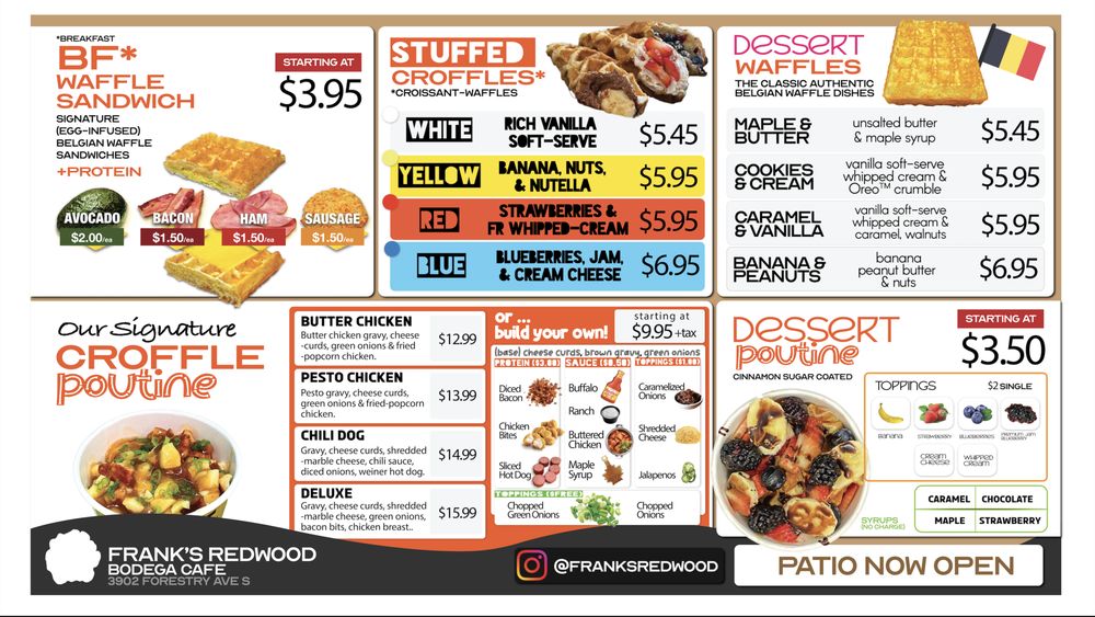 FRANK’S REDWOOD SPECIALTY WAFFLE CAFÉ Updated September 2024 418 13