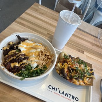 Chi'Lantro BBQ - Heights - Kimchi fries and custom bowl - Korean Near Me - Houston, Texas