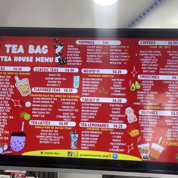 Tea Bag Tea House - Menu - Bubble Tea Near Me - San Fernando Valley, California Tea Bag Tea House - Menu - Bubble Tea Near Me - San Fernando Valley, California
