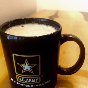 Stingers Coffee - Cappuccino, Army mug went with the other decor! - Coffee & Tea Near Me - Corpus Christi, Texas Stingers Coffee - Cappuccino, Army mug went with the other decor! - Coffee & Tea Near Me - Corpus Christi, Texas