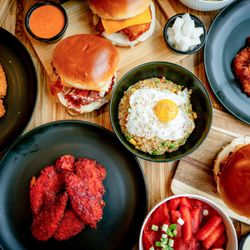 Gangnam Spice - All the menu items from chicken tenders, chicken sandwiches, veggie fried rice, and tteokbokki