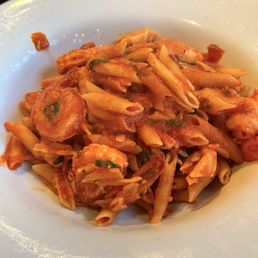 Penne al Arrabbiata gluten free with shrimp Penne al Arrabbiata gluten free with shrimp