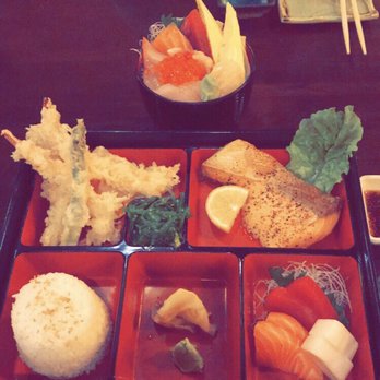 Photo of Circle Sushi - Atlanta, GA, United States. Bento box $22 and small chirashi $12